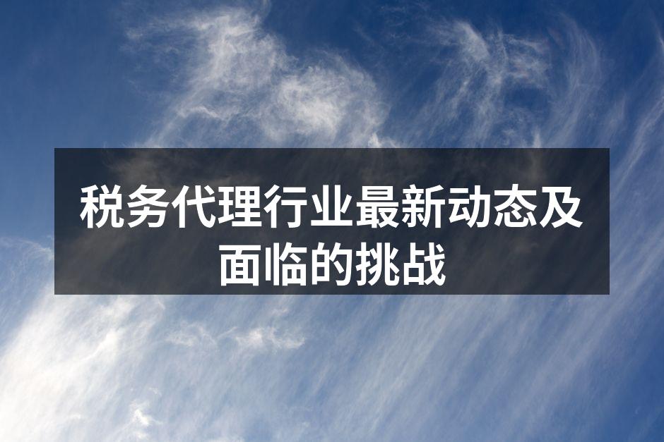 税务代理行业的市场动态